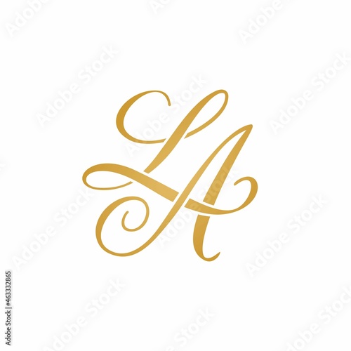Quadro em tela LA initial monongram logo