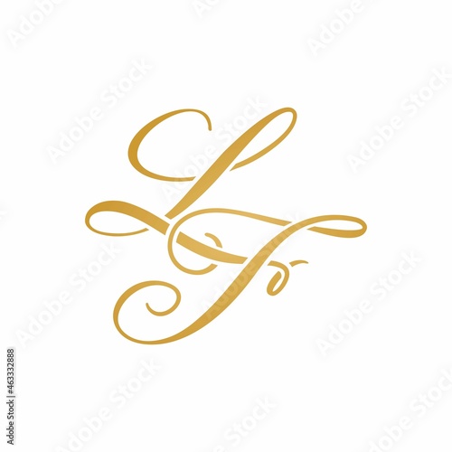 Quadro em tela LF initial monogram logo