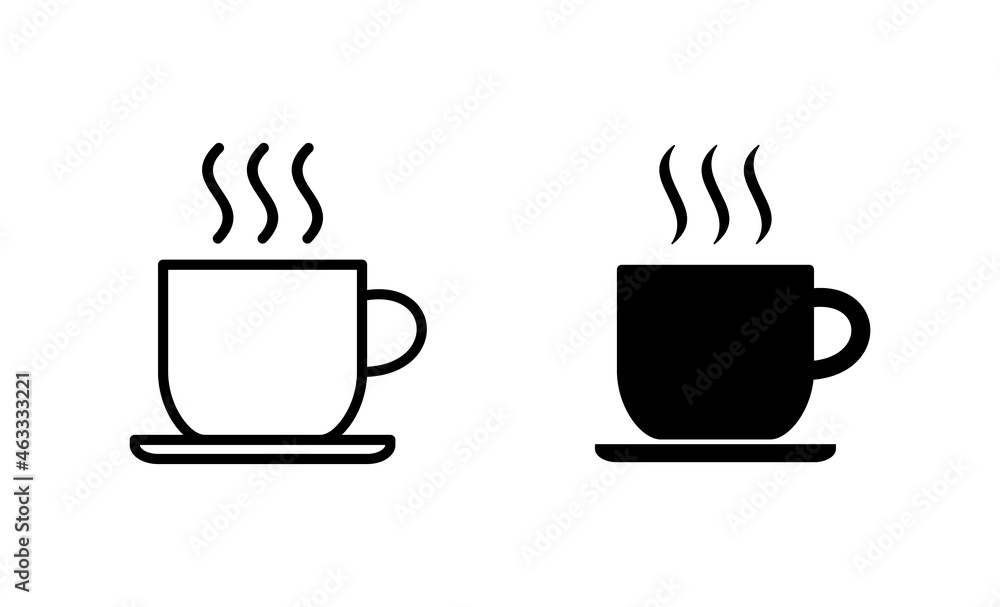 Obraz premium coffee cup icons set. cup a coffee sign and symbol