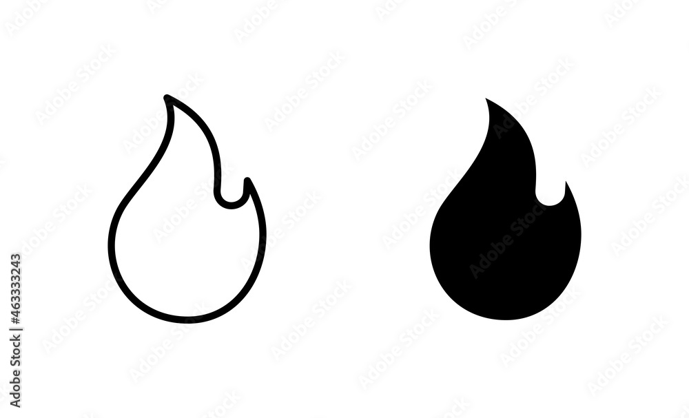 Fire icons set. fire sign and symbol