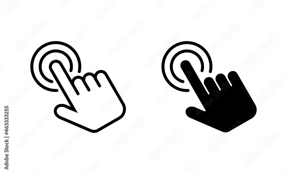 Hand click icons set. pointer sign and symbol. hand cursor icon Hand click icons set. pointer sign and symbol. hand cursor icon