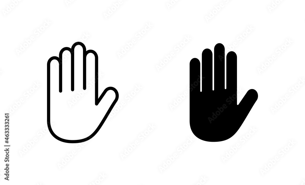 Hand icons set. hand sign and symbol. palm Hand icons set. hand sign and symbol. palm