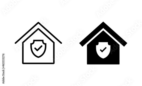 home insurance icons set. home protection sign and symbol