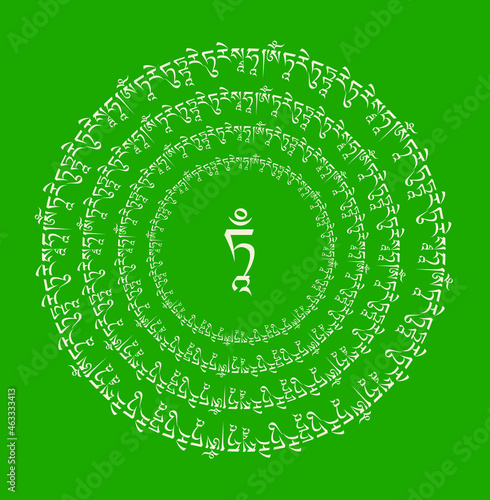 Vecteur Stock Green Tara Mantra Om Tare Tuttare Ture Soha. In Tibet, om  tare tuttare ture soha is an ancient mantra that is related to Tara, the  “Mother of all Buddhas. |