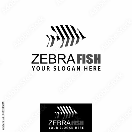 simple and unique fish with zebra motif Image graphic icon logo design abstract concept vector stock. Can be used as symbols related to sea or animal. photo