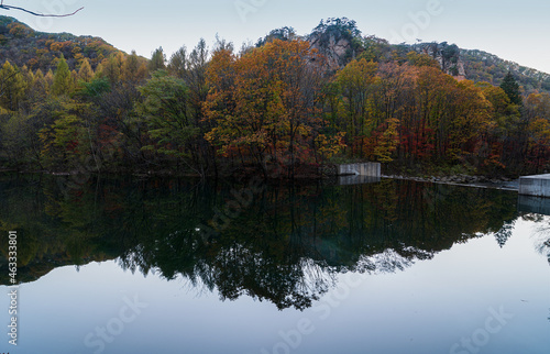 autumn landscape with lake