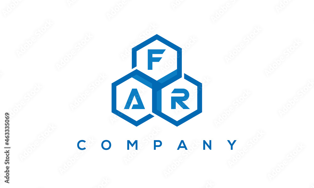 FAR three letters creative polygon hexagon logo FAR three letters creative polygon hexagon logo