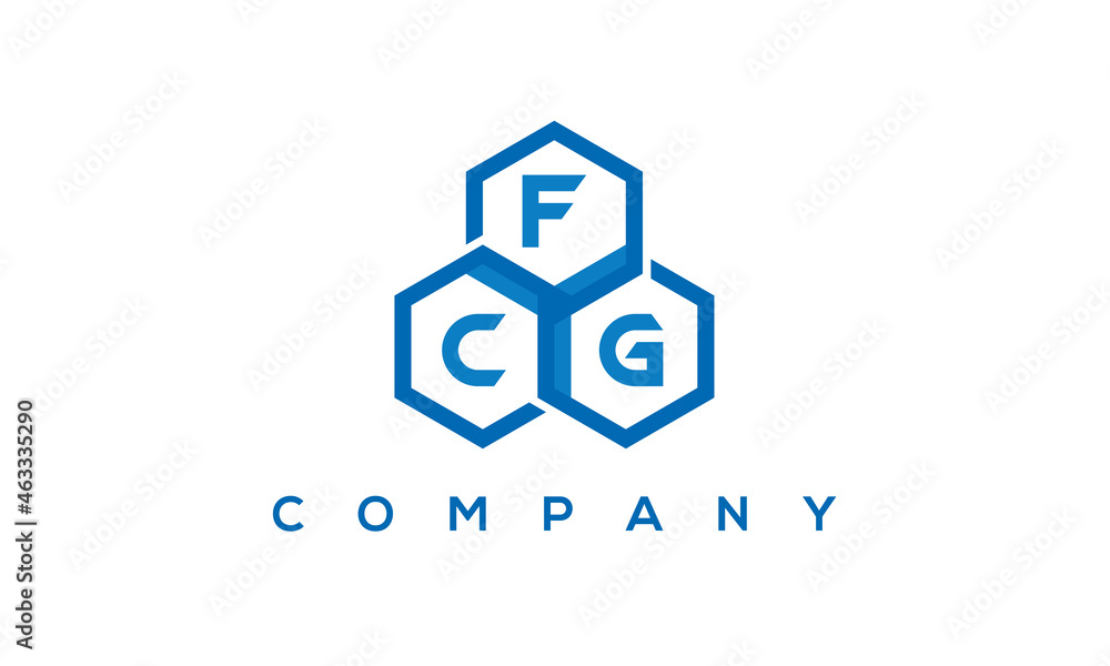 FCG three letters creative polygon hexagon logo