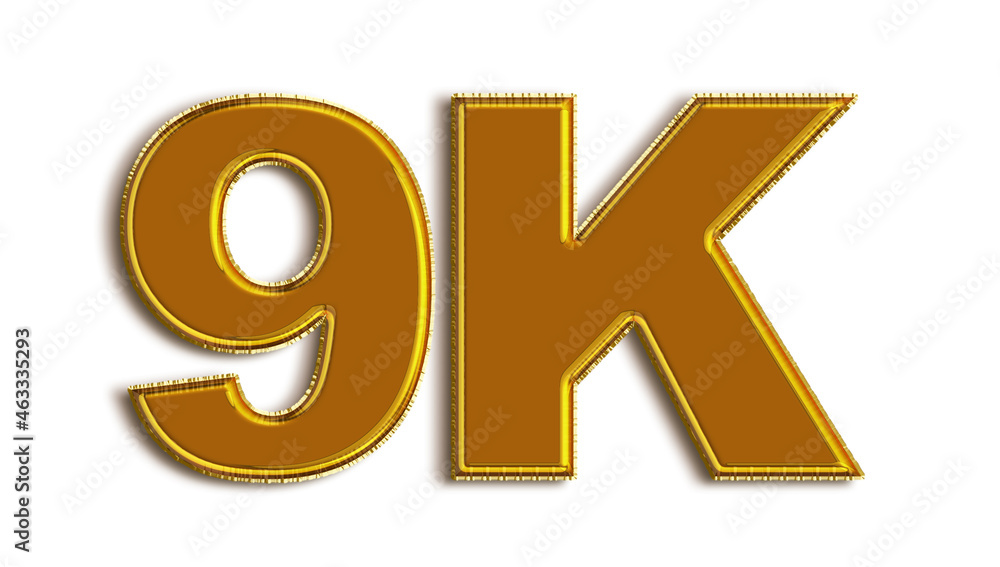 9K likes, followers online social media banner, letters, and icons. Isolated on white background. 3d illustration 9K likes, followers online social media banner, letters, and icons. Isolated on white background. 3d illustration