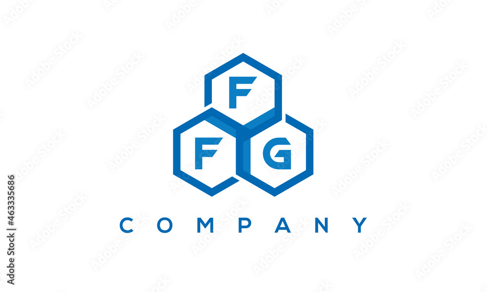 FFG three letters creative polygon hexagon logo