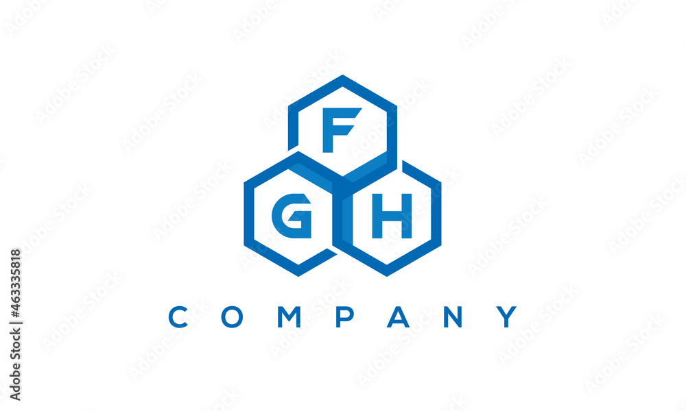 FGH three letters creative polygon hexagon logo