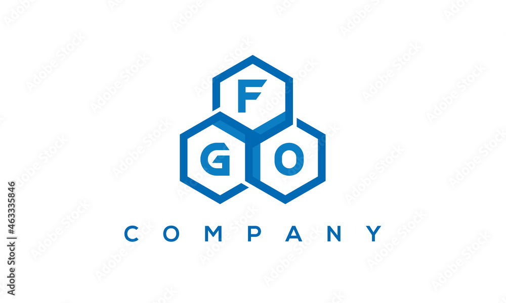 FGO three letters creative polygon hexagon logo