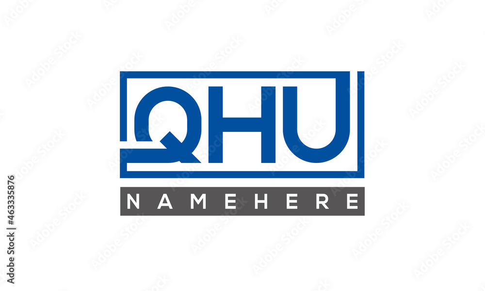 QHU creative three letters logo QHU creative three letters logo