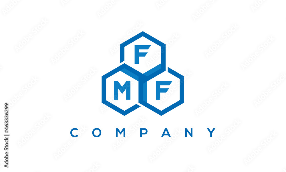 FMF three letters creative polygon hexagon logo