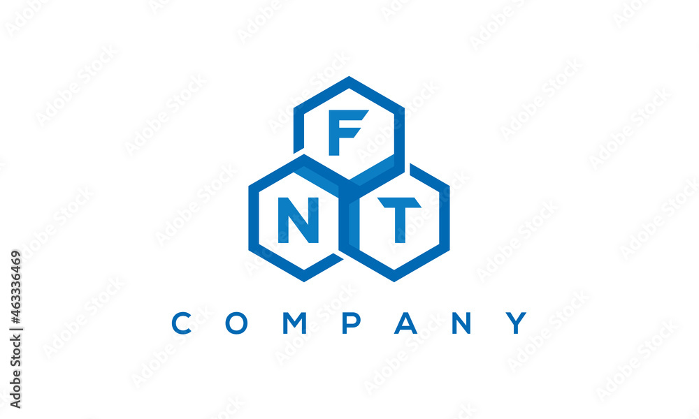 FNT three letters creative polygon hexagon logo