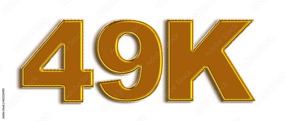 49K likes, followers online social media banner, letters, and icons. Isolated on white background. 3d illustration 49K likes, followers online social media banner, letters, and icons. Isolated on white background. 3d illustration
