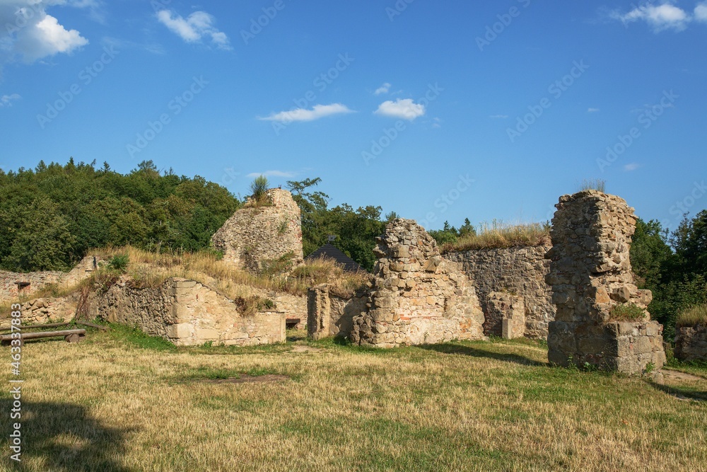 Ruins of Lukov Castle. Courtyard. Central Moravia. Europe. 