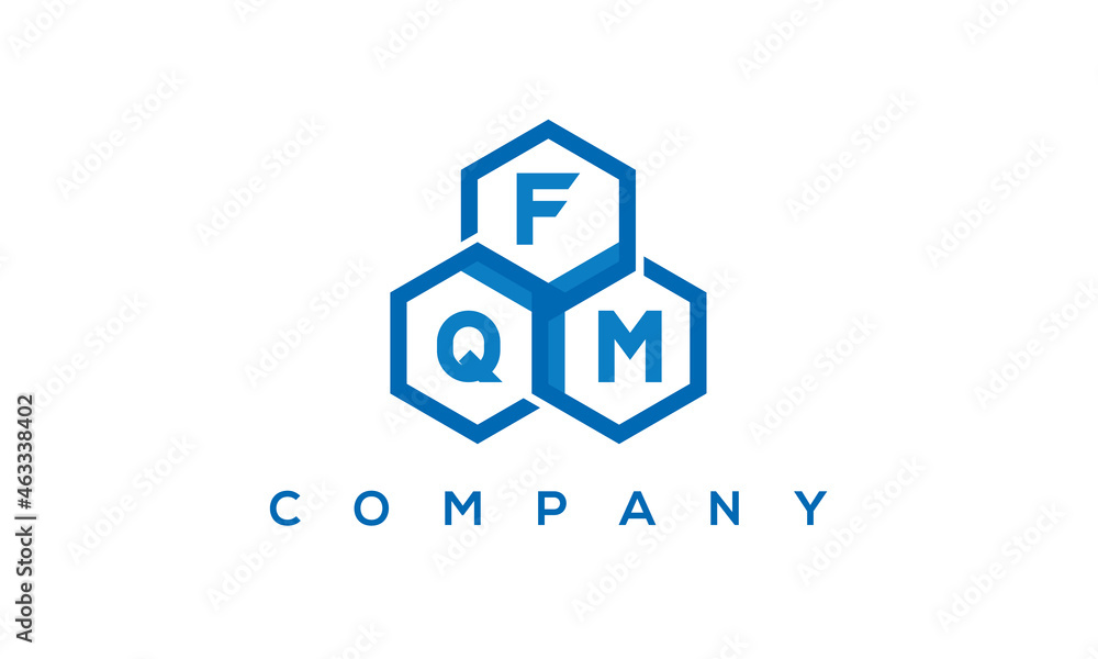 FQM three letters creative polygon hexagon logo