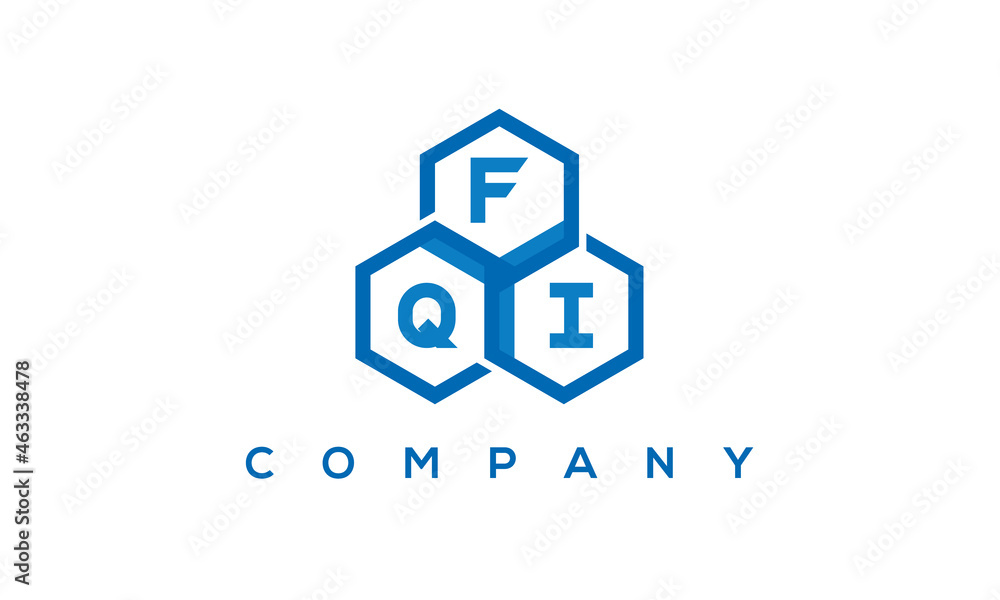 FQI three letters creative polygon hexagon logo