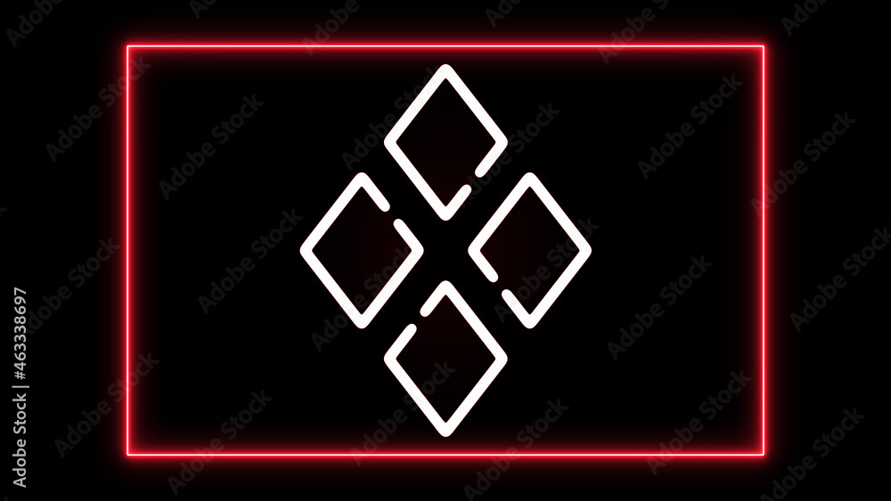 Obraz premium abstract square rhombus shape, glow isolated on black background.