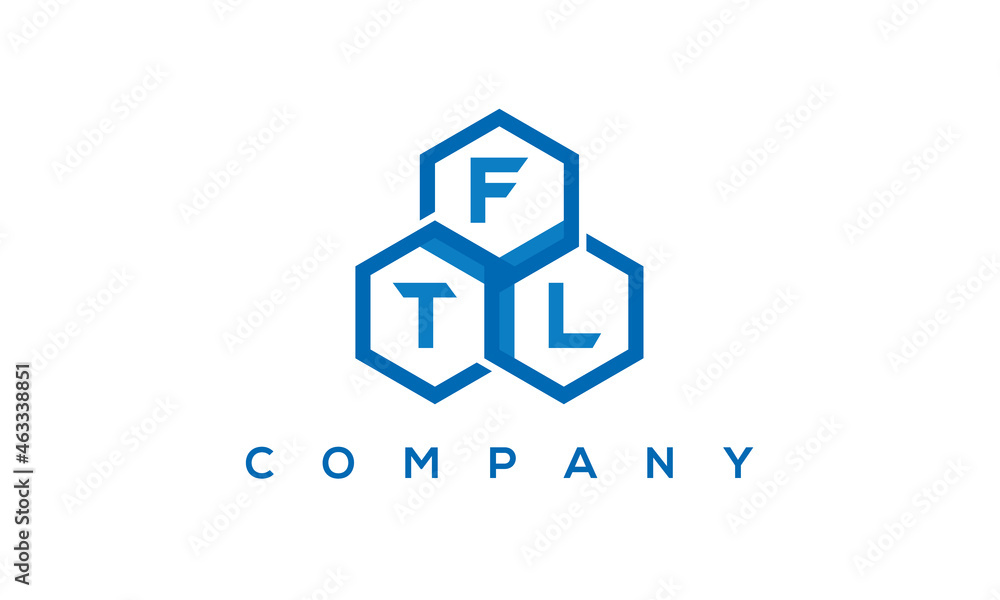 FTL three letters creative polygon hexagon logo