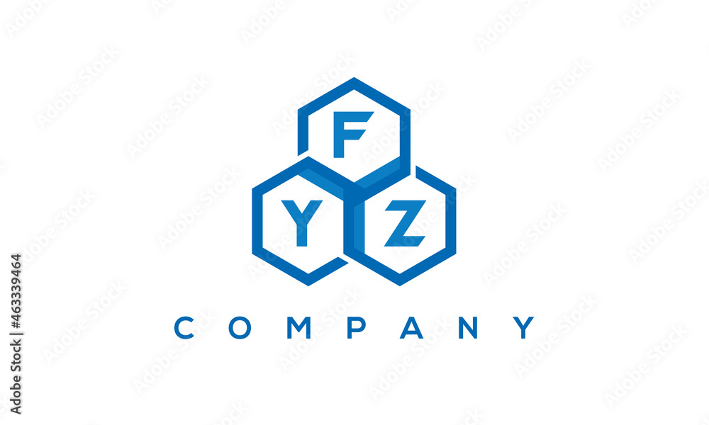 FYZ three letters creative polygon hexagon logo FYZ three letters creative polygon hexagon logo