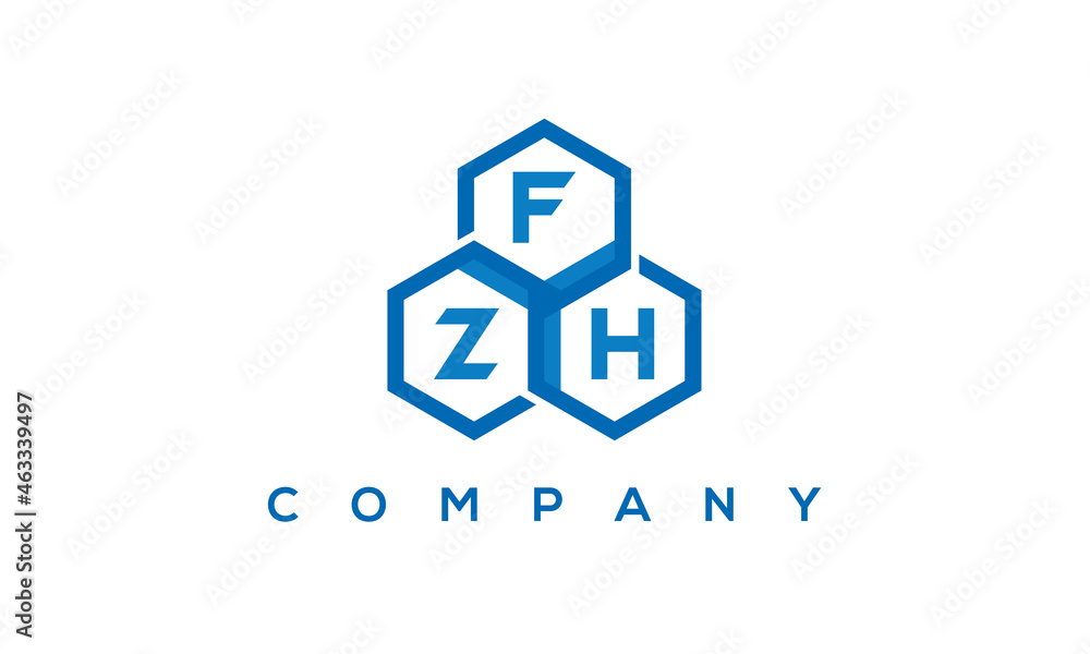 FZH three letters creative polygon hexagon logo FZH three letters creative polygon hexagon logo