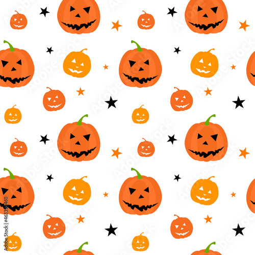 Halloween seamless pattern with white cobwebs on orange background. Flat vector illustration. Use for web, notepad, background, paper