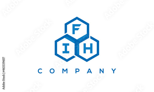 FIH three letters creative polygon hexagon logo photo