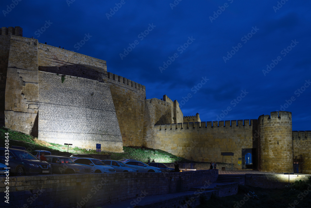 Evening at the ancient fortress of Naryn-Kala, Derbent. Dagestan