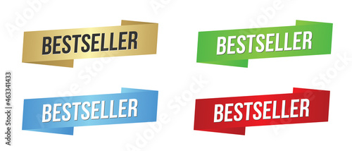 Best seller ribbon label set best seller banner Suitable for products that are ranked very well.