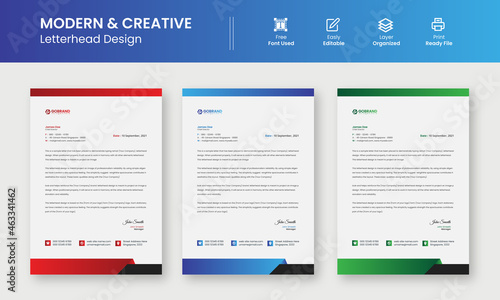 Modern Creative & Clean business style letterhead template design
