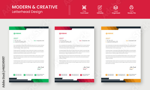 Modern Creative & Clean business style letterhead template design