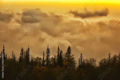 Altai mountain landscape, panorama autumn landscape background, fall nature view