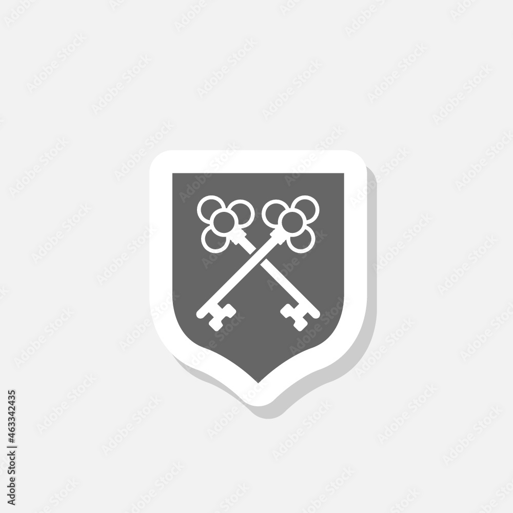 Security key protection sticker icon isolated on white background Security key protection sticker icon isolated on white background