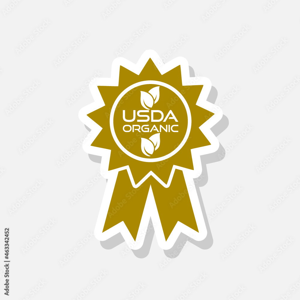 USDA organic sticker isolated on white background USDA organic sticker isolated on white background