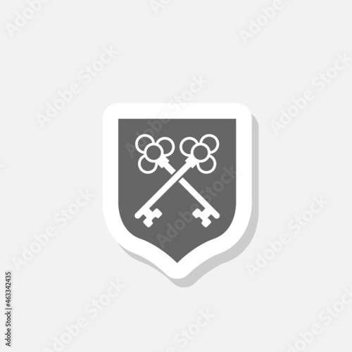 Security key protection sticker icon isolated on white background