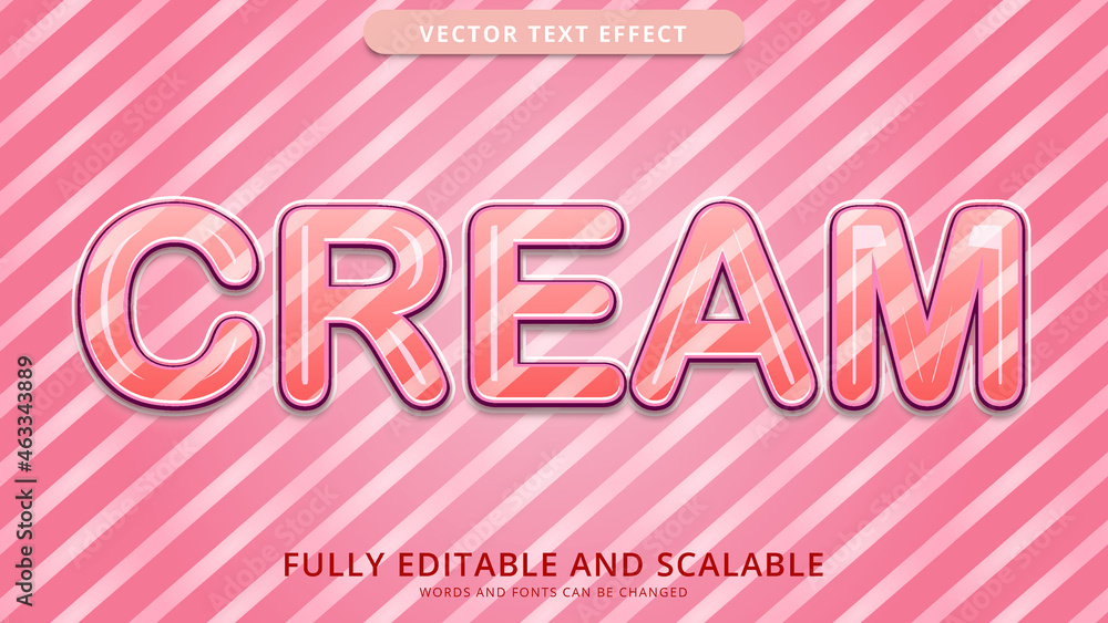 cream text effect editable eps file