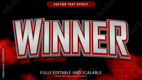 winner text effect editable eps file