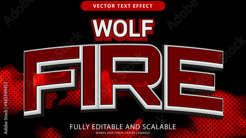 fire wolf text effect editable eps file