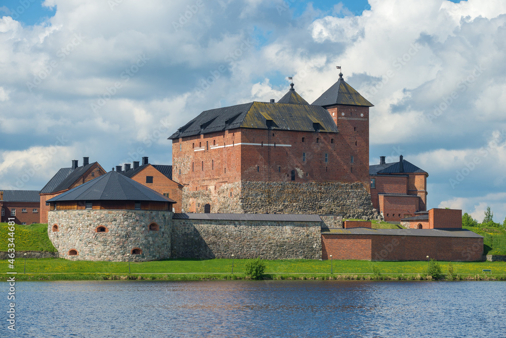 View of the ancient fortress of Hameelinna on a cloudy July day. Finland