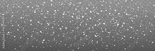 Vector falling snow effect isolated on transparent background with blurred