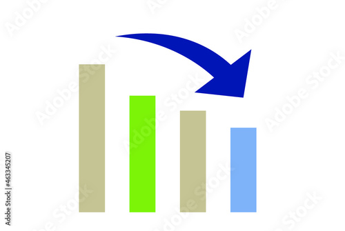 下降棒グラフのイラスト