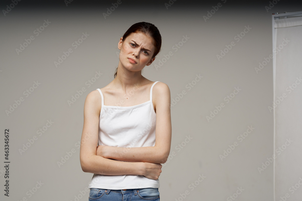 woman menstruation health problems gynecology light background woman menstruation health problems gynecology light background