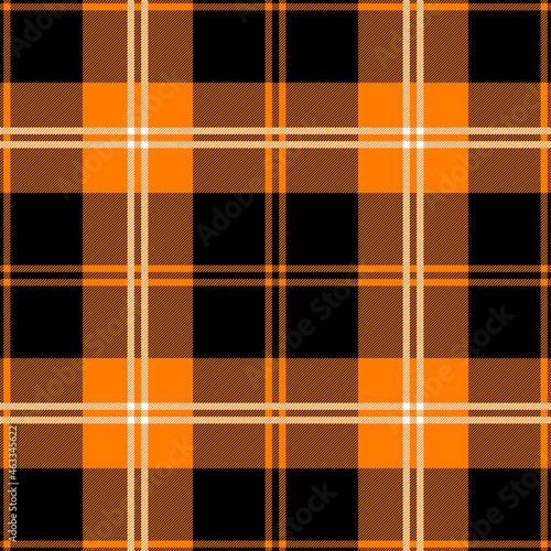 black and orange halloween tartan vector seamless pattern