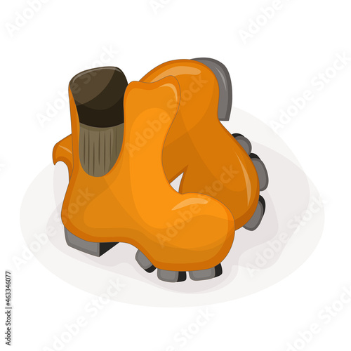 Vector image of a pair of boots in cartoon style. EPS 10