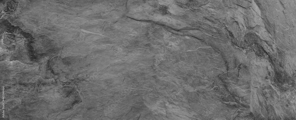 Naklejka premium Black wall slate texture rough background, dark concrete floor or old grunge background.