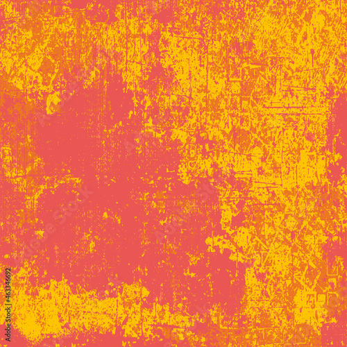 The grunge texture is red and yellow. Abstract color background. Vector template of a scratched colored board © Alexandr