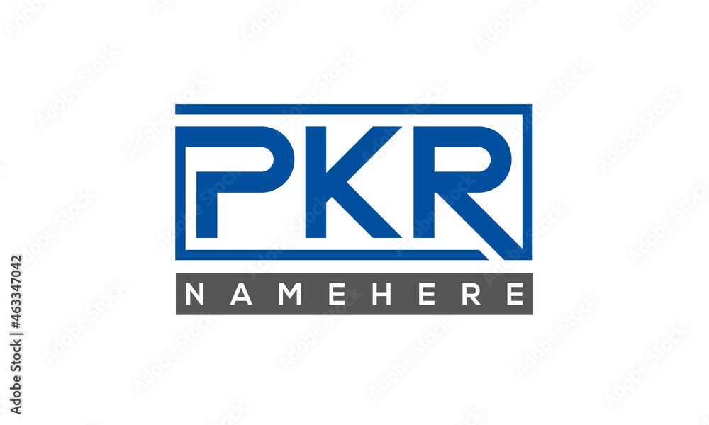 PKR creative three letters logo PKR creative three letters logo