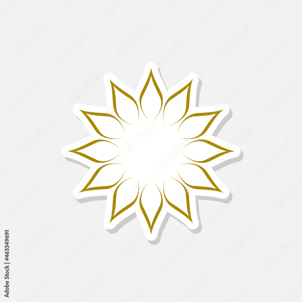 Sunflower sticker icon for web design isolated on white background Sunflower sticker icon for web design isolated on white background